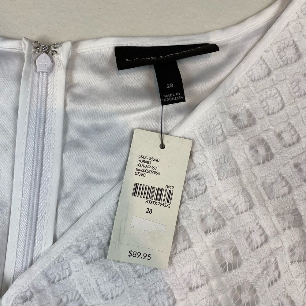 NWT Lane Bryant White Eyelet Lace V Neck Dress 28 - Picture 5 of 7